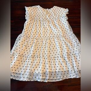 Hayden Girls White Dress with Black Dots